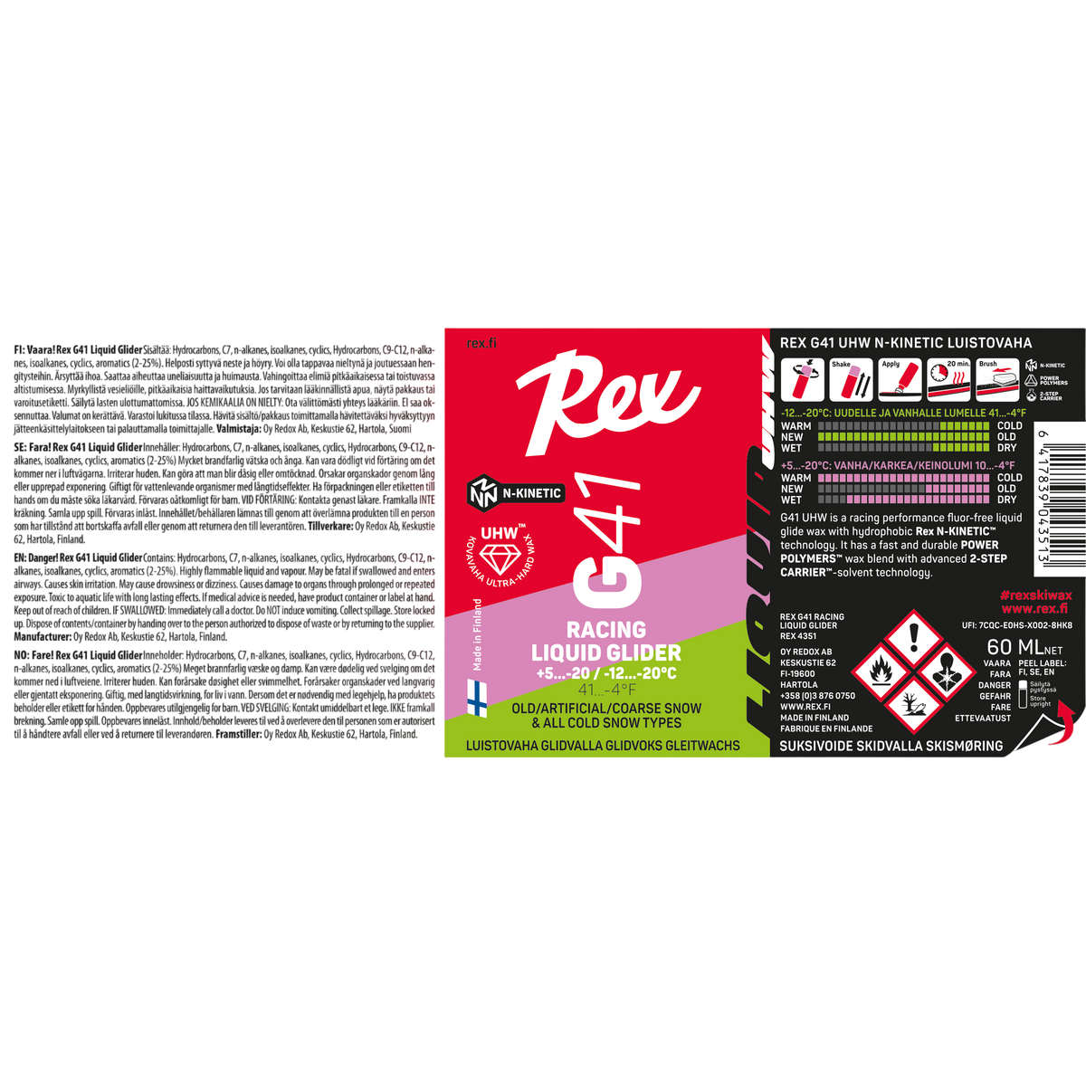 Rex G41 Pink/Green UHW flytande glidvalla