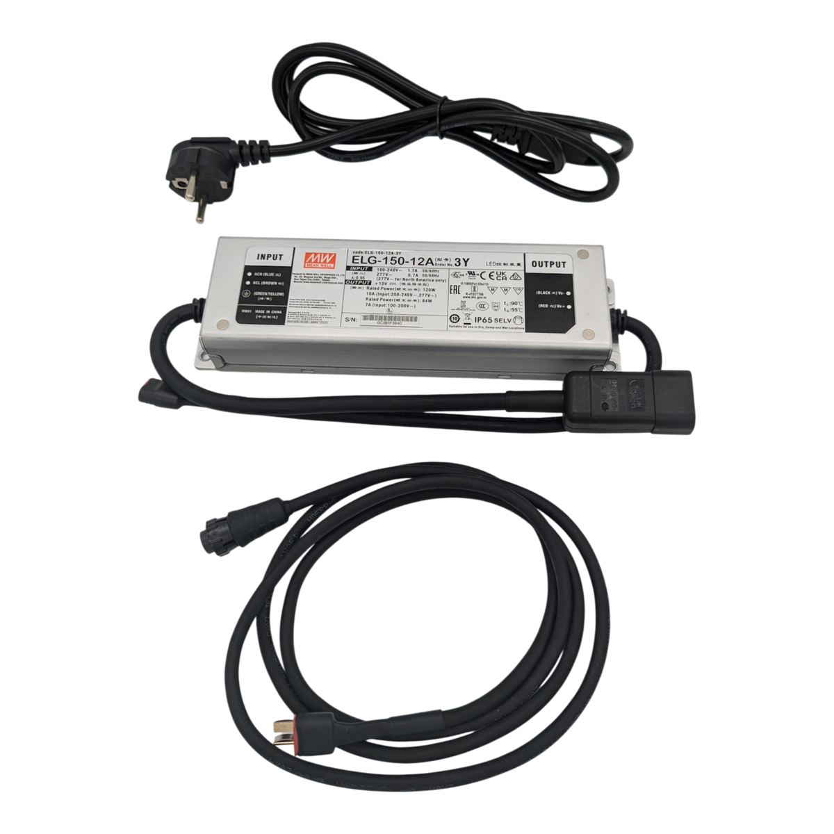 skidvalla.se Snowglide power adapter with black cables and metal transformer unit for ski edge sharpening machines