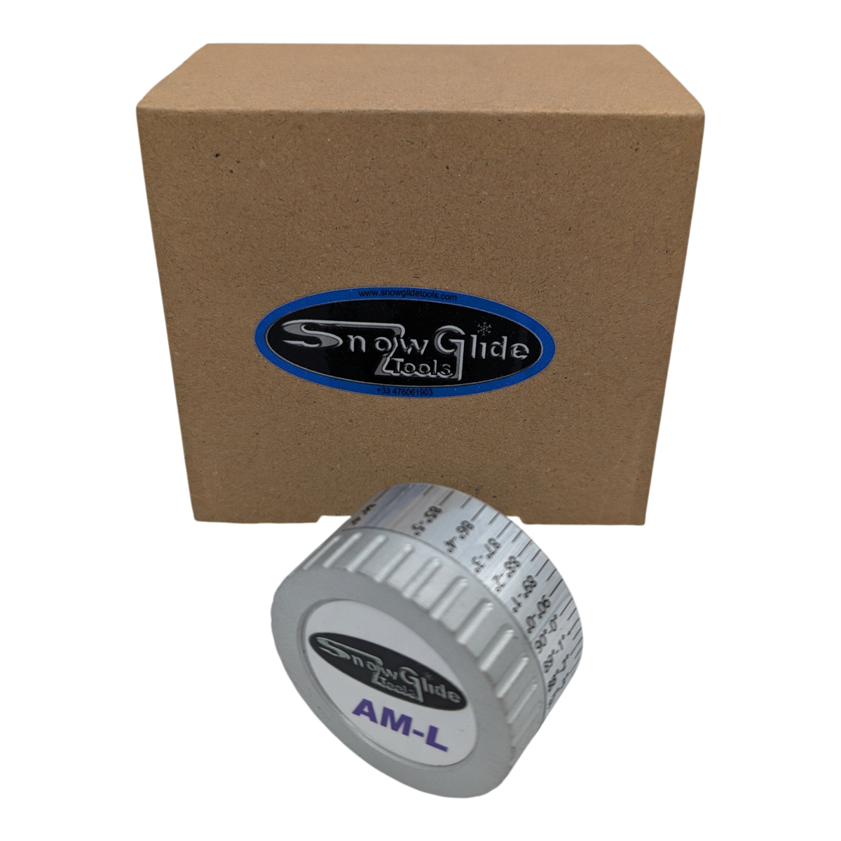 skidvalla.se Snowglide AM-L aluminum side edge angle gauge tool with storage box for ski and snowboard maintenance