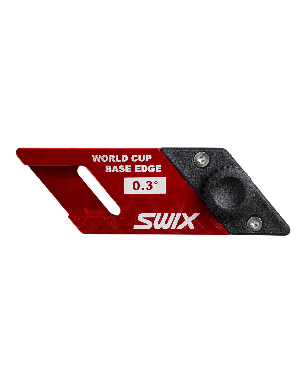 skidvalla.se Swix World Cup base edge file guide in red anodized aluminum for precise alpine ski tuning