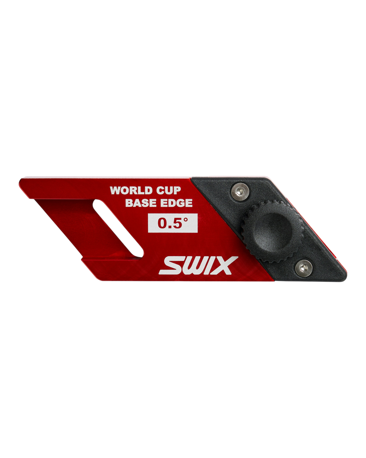 skidvalla.se Swix World Cup base edge file guide in red anodized aluminum for precise alpine ski edge tuning