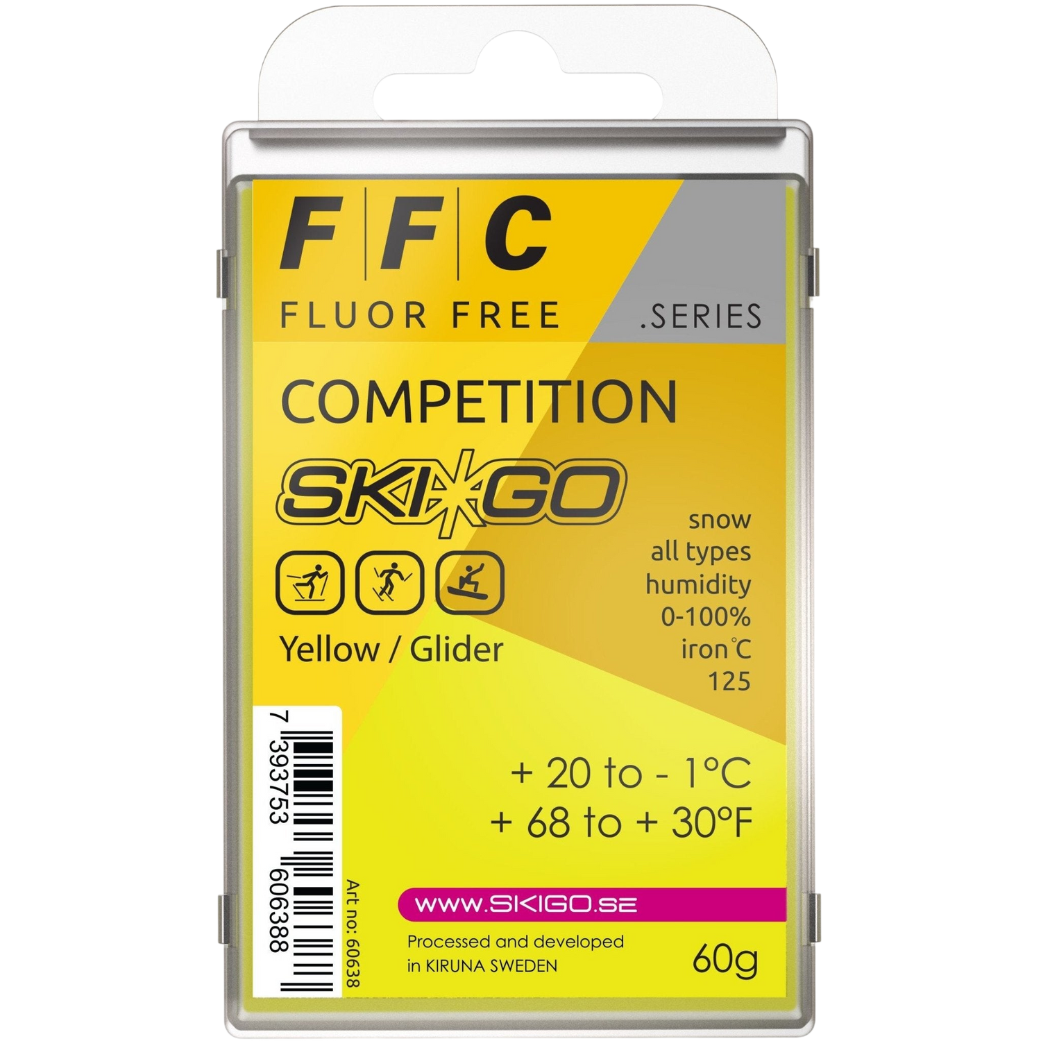SkiGo - SkiGo FFC Competition Yellow 60g +20 / -1 - 60638 - Skidvalla.se