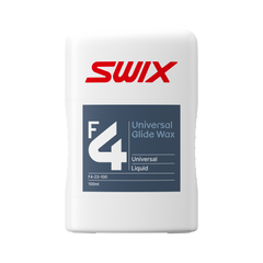 skidvalla.se Swix F4 universal liquid glide wax in a 100ml white bottle for skis and snowboards