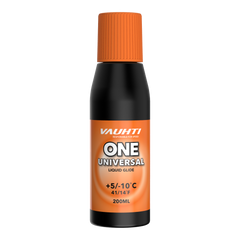 skidvalla.se Vauhti ONE Universal flytande glidvalla i svart flaska med orange kork för längd- och alpinskidor