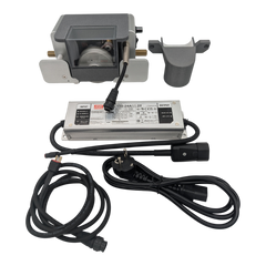 skidvalla.se Snowglide AF-W World Cup electric ski edge sharpener with power adapter, cables, and accessories.