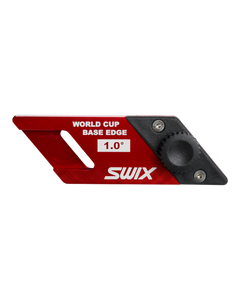 skidvalla.se Swix World Cup base edge file guide in red anodized aluminum for precise alpine ski edge tuning