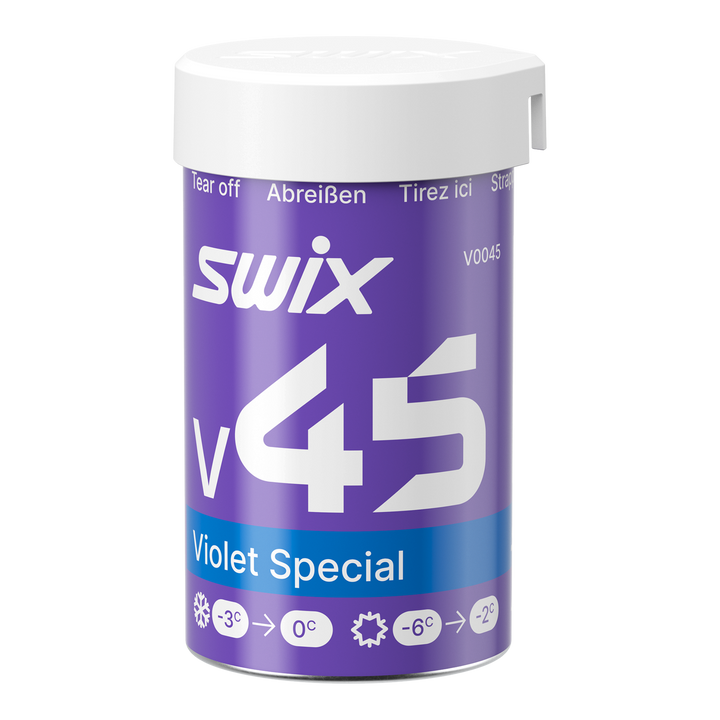 skidvalla.se Swix V45 Violet Special burkvalla för klassisk längdskidåkning i temperaturer mellan 0 och -6 grader.