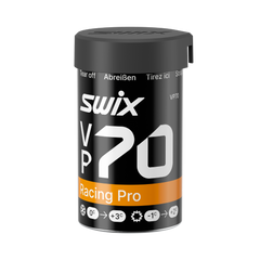 skidvalla.se Swix VP70 Racing Pro yellow grip wax for classic cross-country skiing in warm, humid conditions.