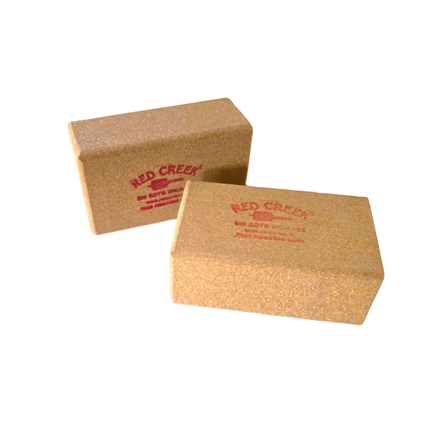 Two skidvalla.se Red Creek medium natural high-friction cork blocks for applying ski glide wax