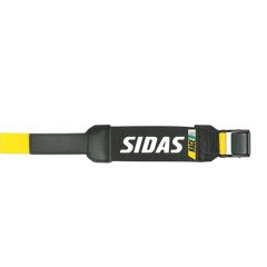 skidvalla.se Sidas Power Strap P3 elastic ski boot strap with black polyester strap, metal buckle, and yellow accents