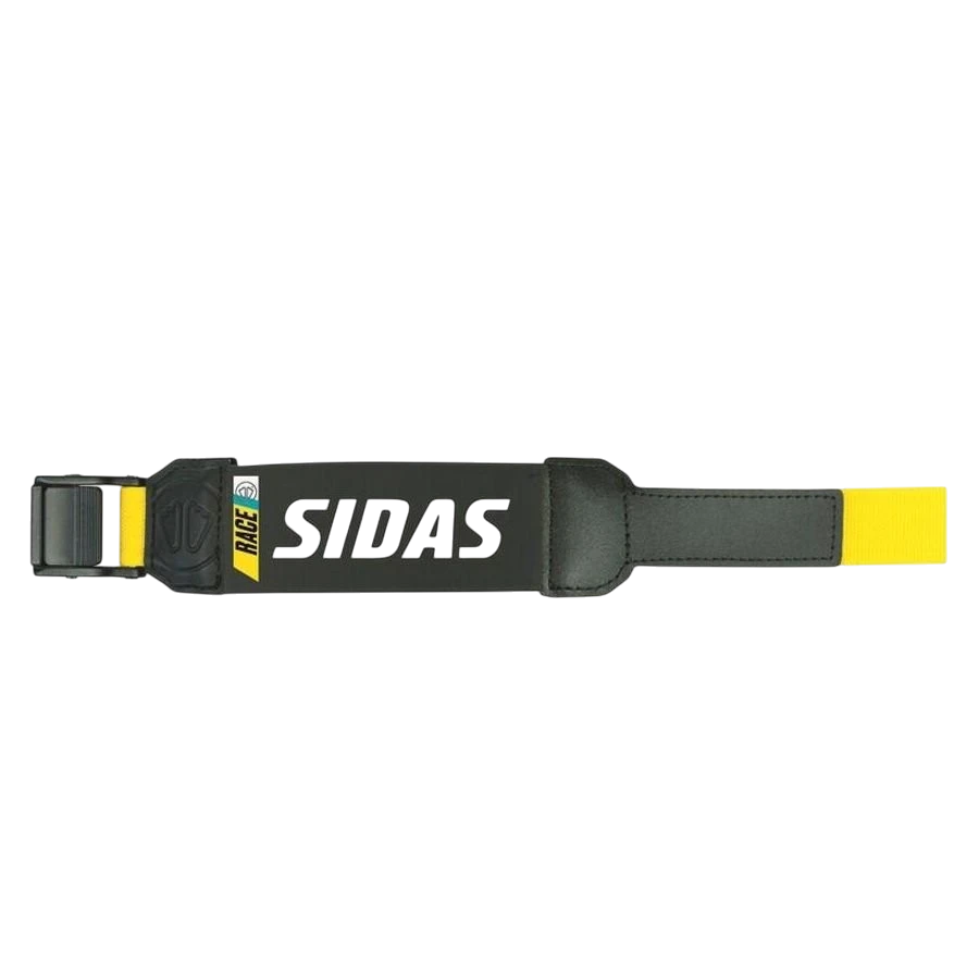 skidvalla.se Sidas Power Strap P4 black elastic ski boot strap with metal buckle and yellow pull tab