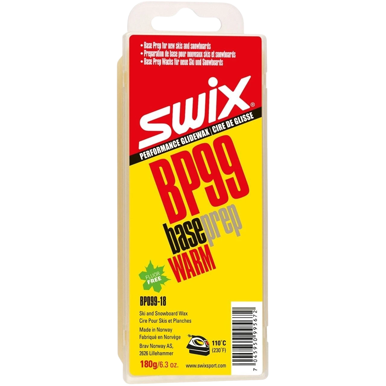 skidvalla.se Swix BP99 Base Prep Warm ski and snowboard wax block for base saturation and maintenance
