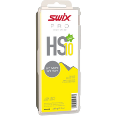 skidvalla.se Swix Pro HS10 yellow fluor-free ski wax block for warm and wet snow conditions in 180g packaging