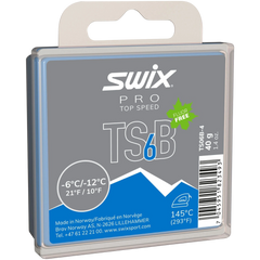 skidvalla.se Swix Pro TS6 Black fluor-free glide wax for cold, dirty snow conditions in a 40g block