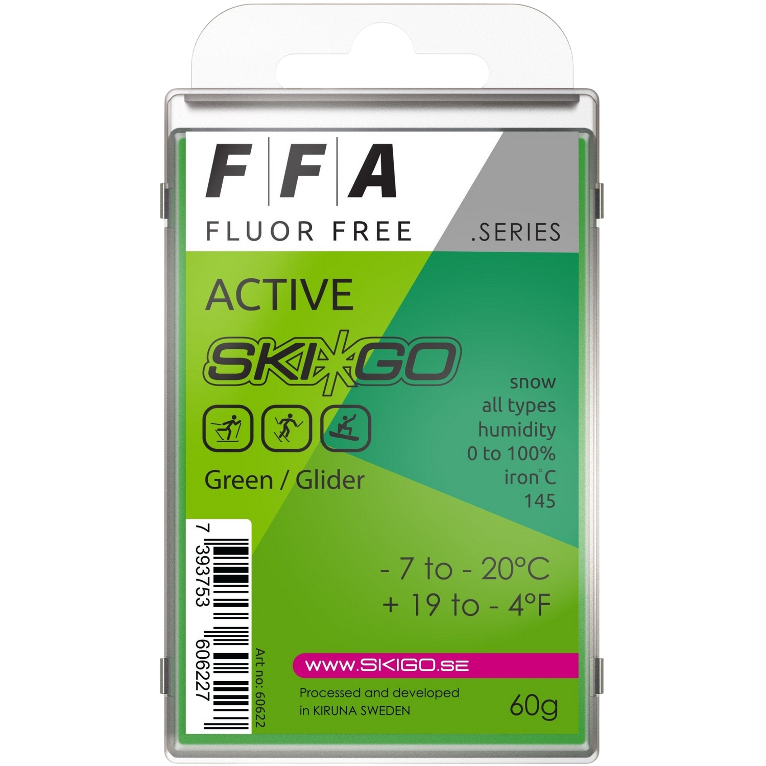 SkiGo - SkiGo FFA Active Green 60g -7 / -20 - 60622 - Skidvalla.se