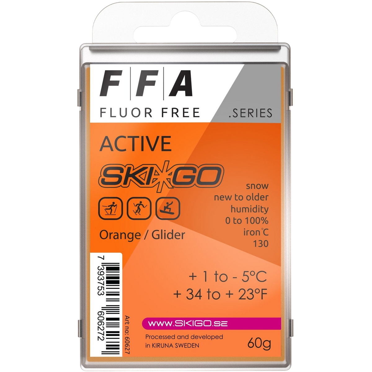 SkiGo - SkiGo FFA Active Orange 60g +1 / -5 - 60627 - Skidvalla.se