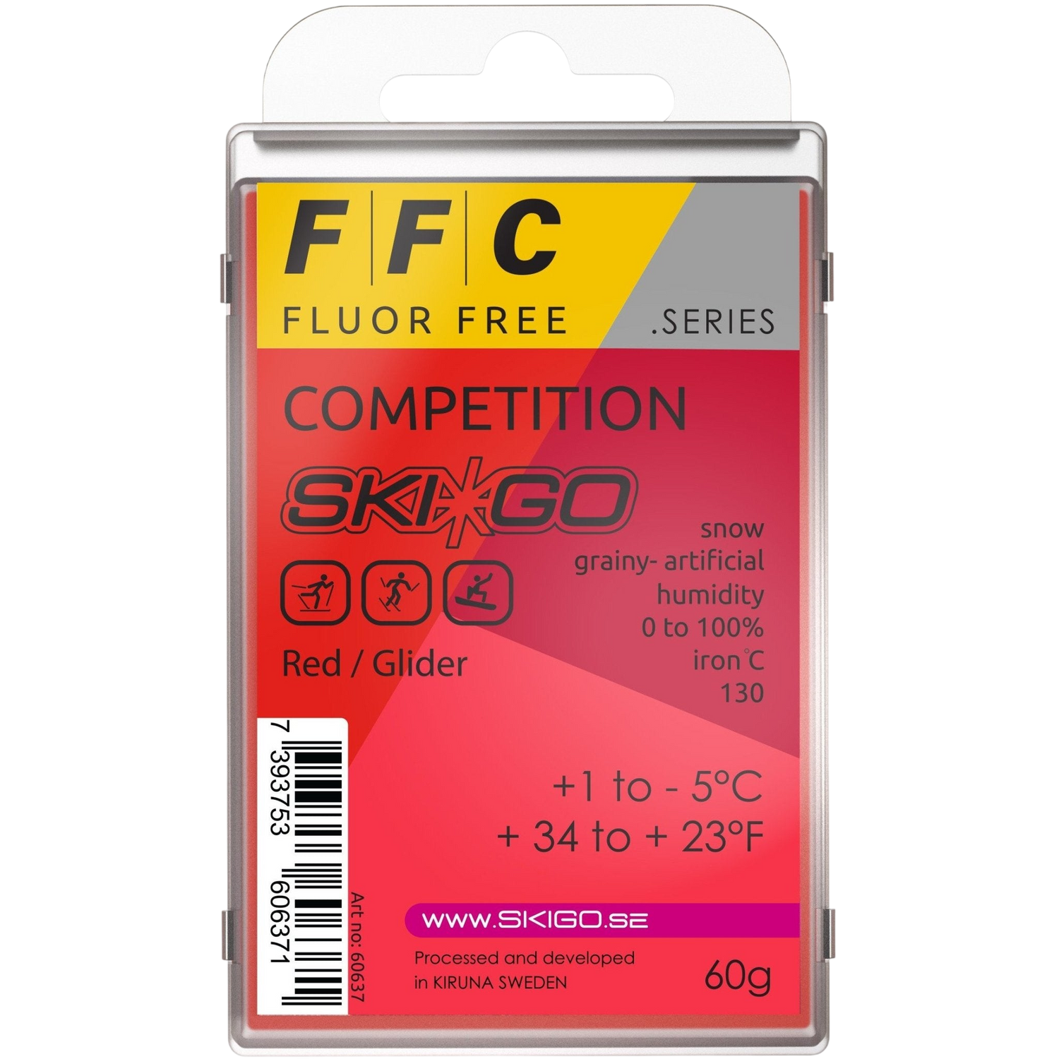 SkiGo - SkiGo FFC Competition Red 60g +1 / -5 - 60637 - Skidvalla.se