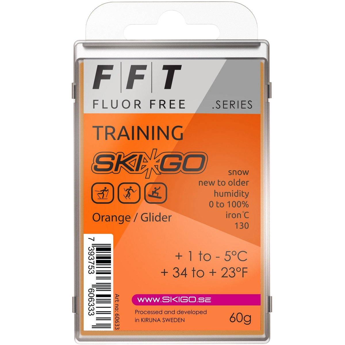 SkiGo - SkiGo FFT Training Orange 60g +1 / -5 - 60633 - Skidvalla.se