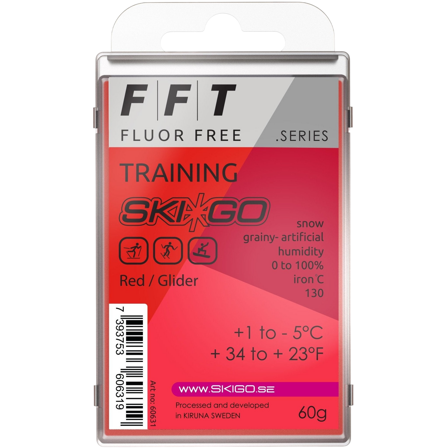 SkiGo - SkiGo FFT Training Red 60g +1 / -5 - 60631 - Skidvalla.se