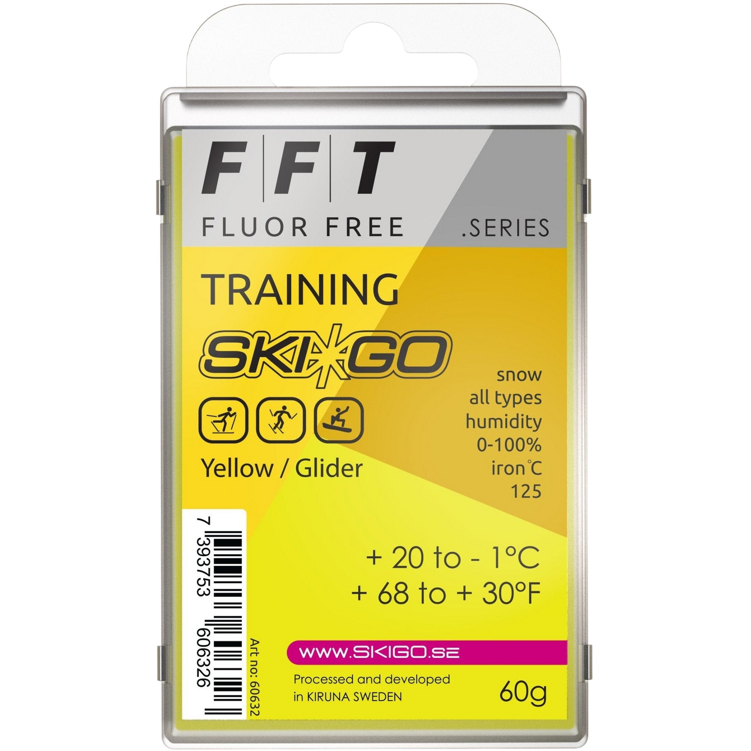SkiGo - SkiGo FFT Training Yellow 60g +20 / -1 - 60632 - Skidvalla.se