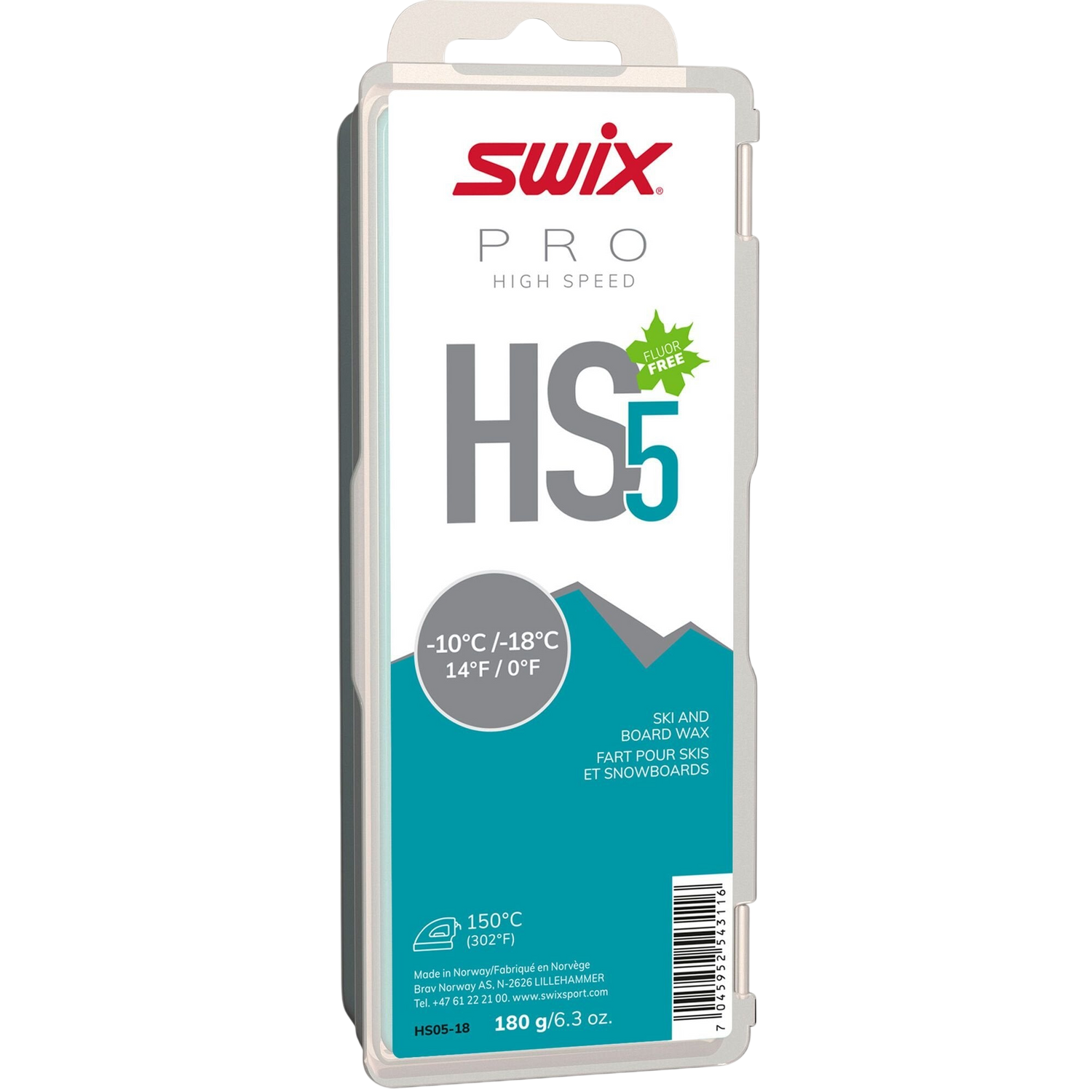 Swix - Swix Pro HS5 Turquoise -10 / -18 180g - HS05-18 - Skidvalla.se