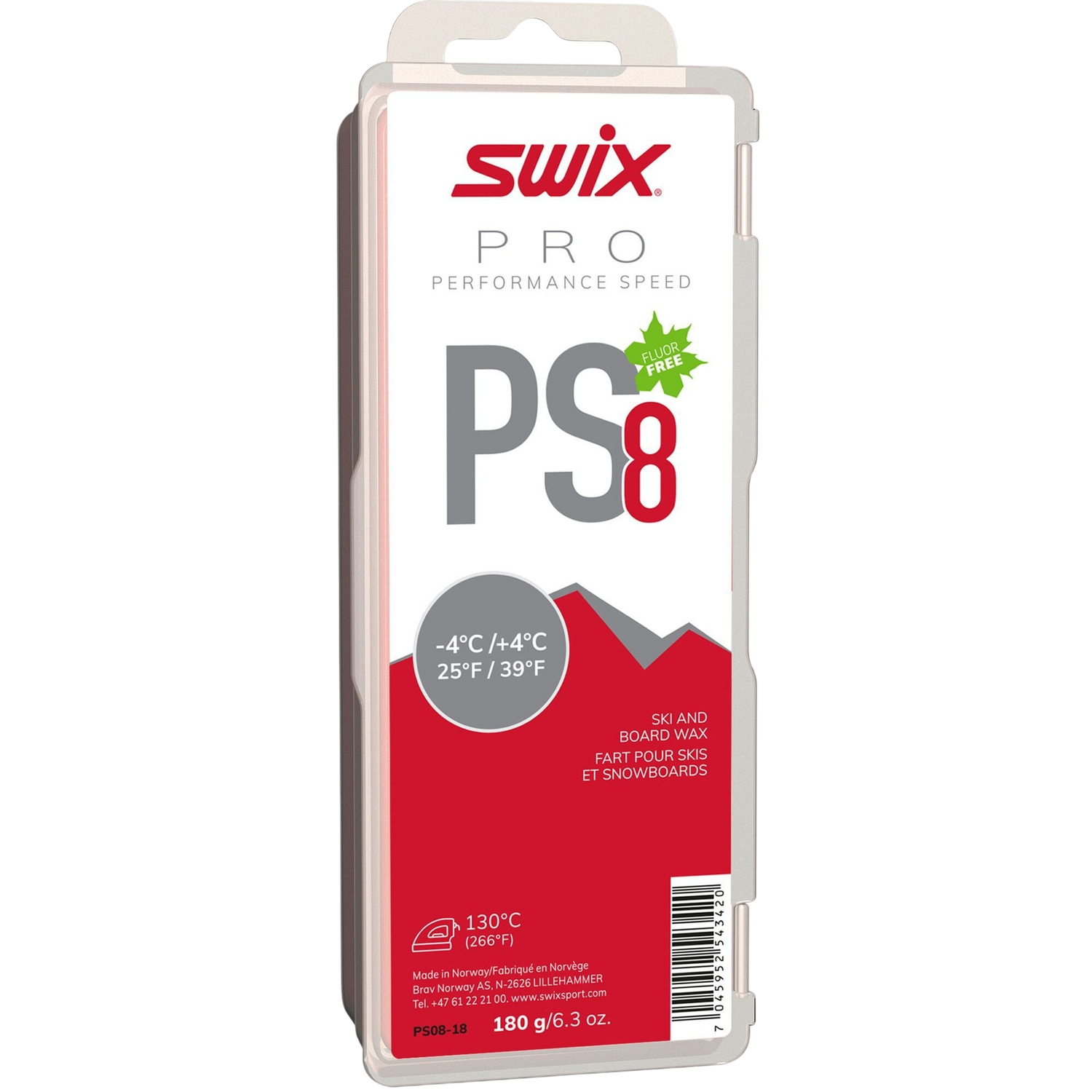Swix - Swix Pro PS8 Red +4 / -4 180g - PS08-18 - Skidvalla.se