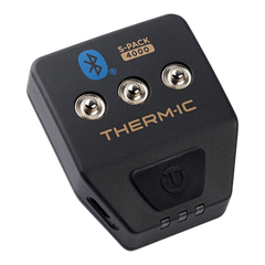 Närbild av Therm-ic S-Pack 4000 B med Bluetooth och värmereglage